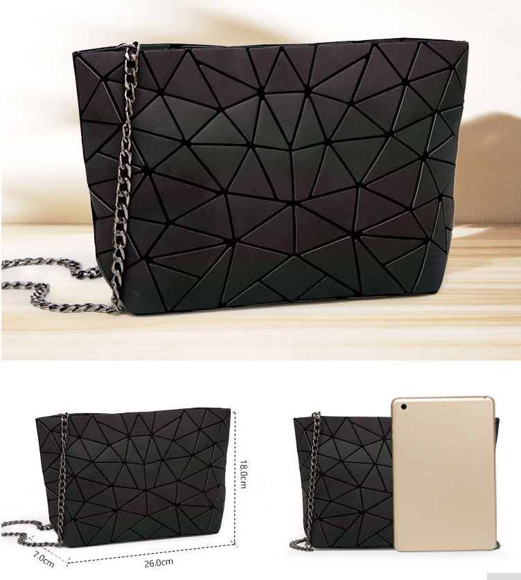 Luminous geometric rhombic handbag