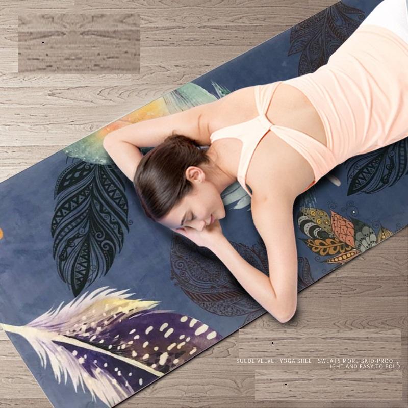 Pattern suede rubber yoga mat