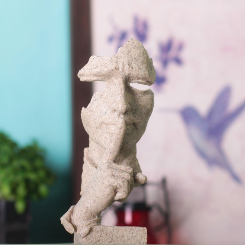 Home Silence is a Golden Creative Home Decoration Model House Decoration Set European Creative Wine Cabinet Abstract Character Carving