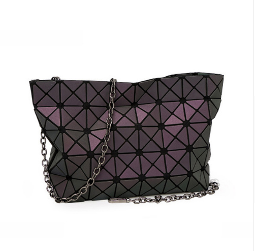 Luminous geometric rhombic handbag