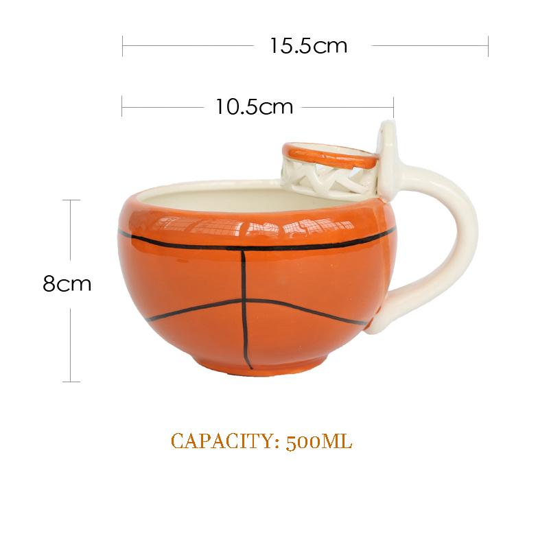 New products ceramic decoration small package candy box creative ceramic basketball football cup children's milk cup