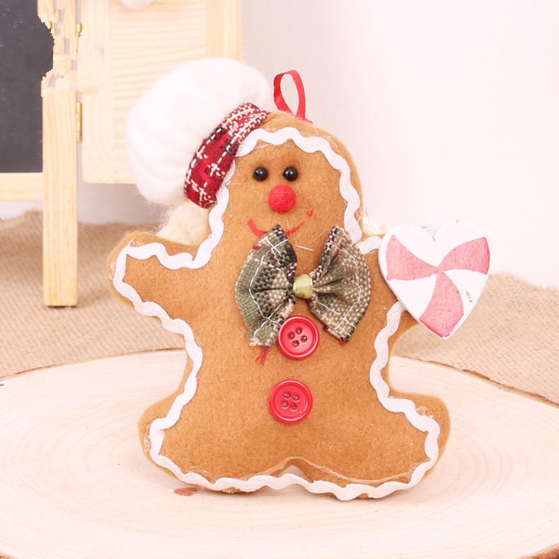 Hot Sale 1Pcs/lot Super Cute Gingerbread Shape Christmas Pendant Drop Ornaments For Cristmas Tree Home Decoration