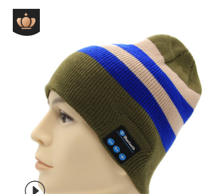Wireless bluetooth knitted hat calls music stereo