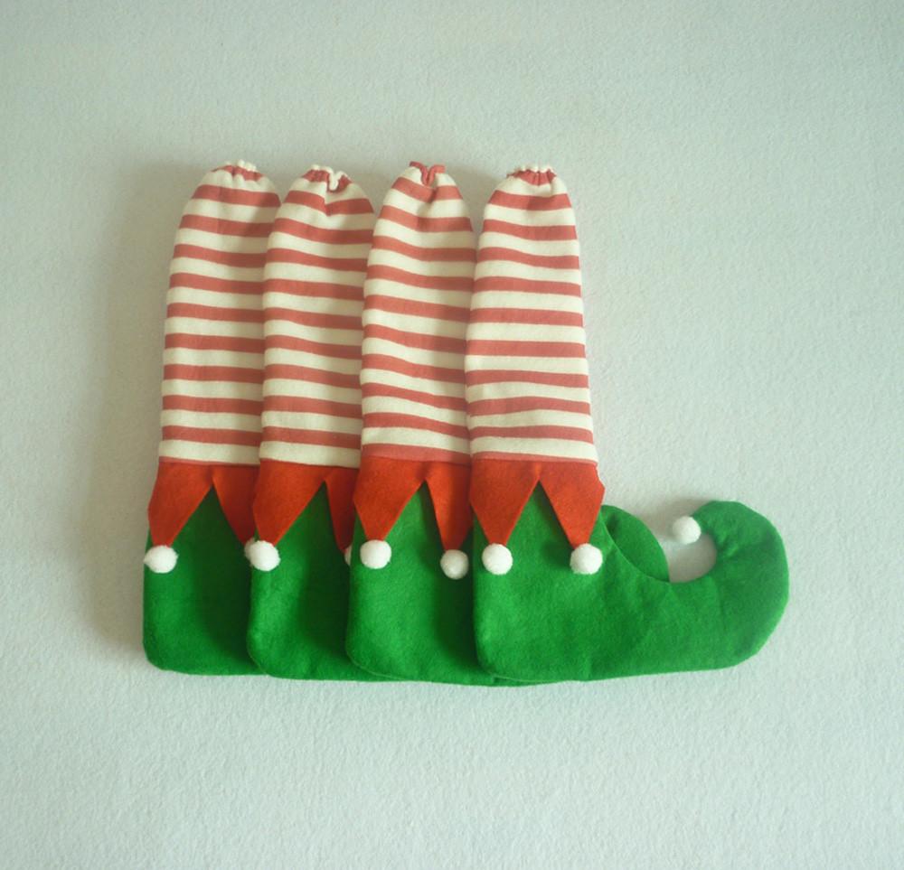 4 pieces as a set Christmas table foot cover