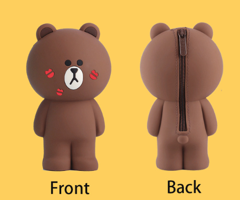 Cartoon creative silicone pencil case koala bear stereo stationery box cute student office supplies
