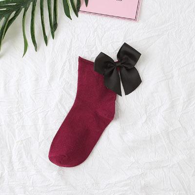 Back bow cotton socks