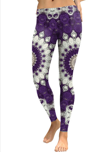 Purple Mandala Flower Yoga/Workout Leggings