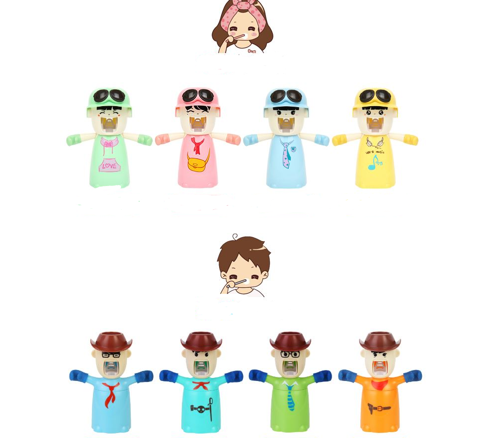 Bedroom dormitory tooth cup shelf Harley girl wash set suction cup toothbrush holder automatic toothpaste belt