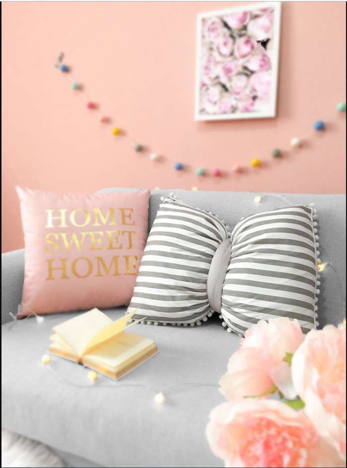 Lovely ball bow tie pillow blanket Nordic ins bedside sofa cushion pillow quilt