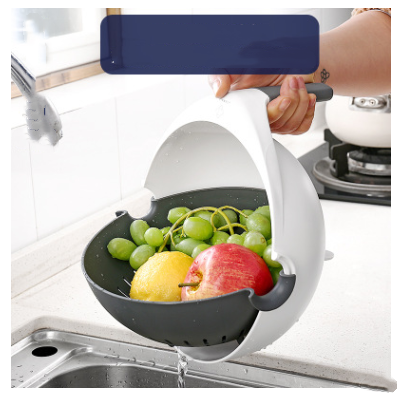Double sink dish drain basket plastic washing basket kitchen washing basket fruit home living room creative fruit plate