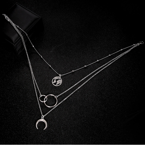 Collar De Mapa Lunar Multicapa