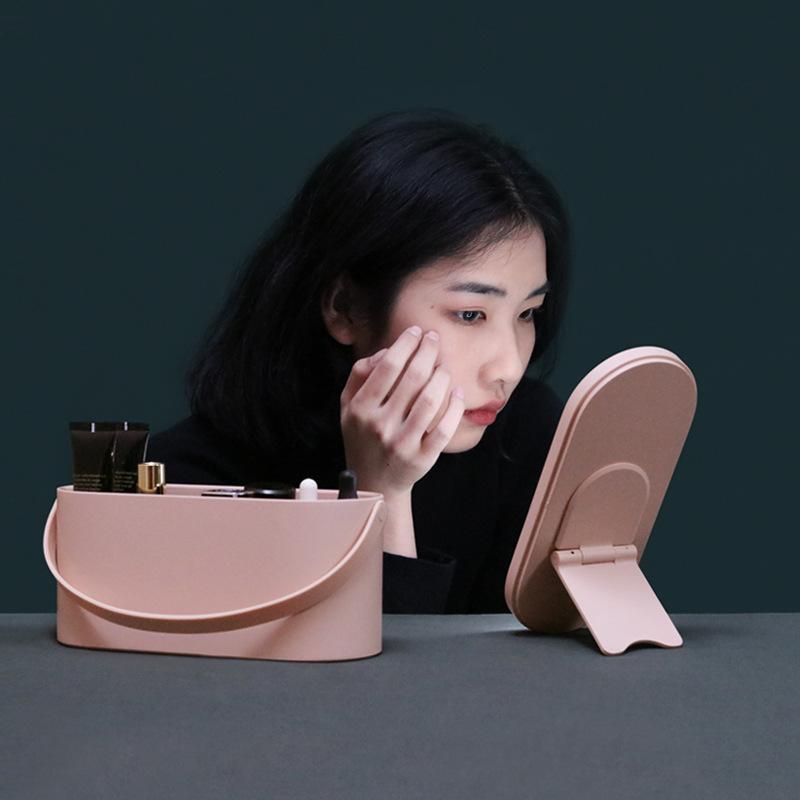 Led table contains cosmetic mirror