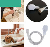 Newest Dog Shower Head Spray Drains Strainer Pet Bath Hose Sink Washing Hair Pet Hairdresser Hair Wash Pet Push Saving Shower