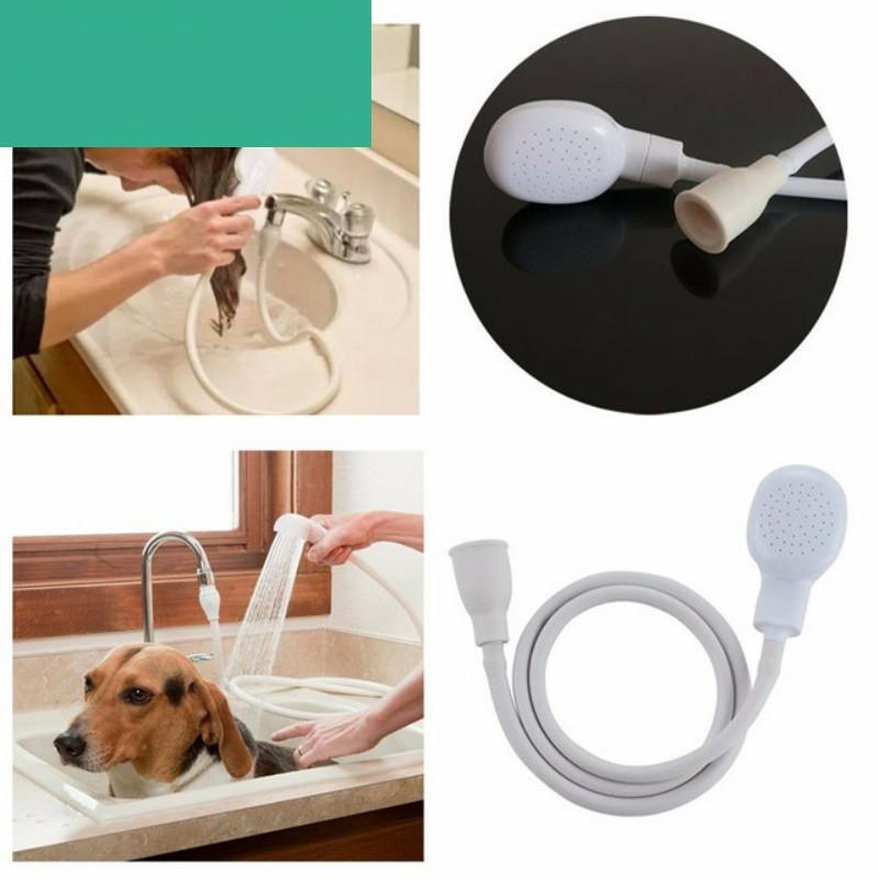 Newest Dog Shower Head Spray Drains Strainer Pet Bath Hose Sink Washing Hair Pet Hairdresser Hair Wash Pet Push Saving Shower