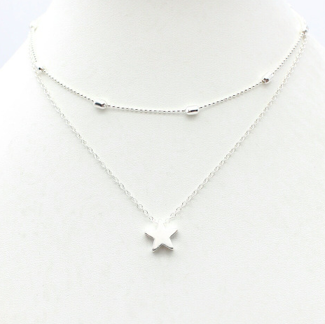Collar corazón doble
