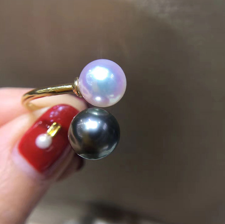 10mm round round flawless pearl ring