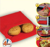 NEW Red Washable Cooker Bag Baked Potato Microwave Cooking Potato Quick Fast
