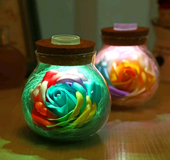 Tanabata gift creative lucky star glass bottle soap flower to send girls luminous bottle romantic eternal flower night light