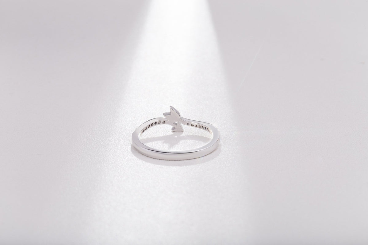 2020 summer new product an arrow feather simple jewelry Europe and America plating white copper fashion women's ring