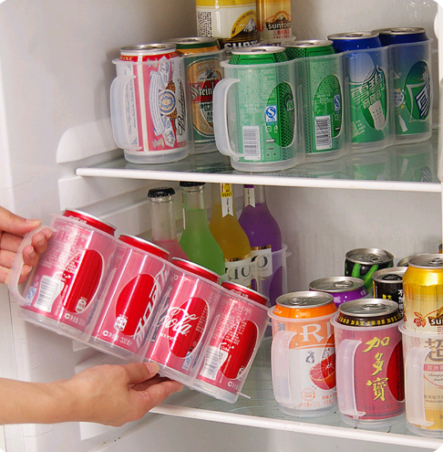 Kitchen storage box refrigerator beverage storage grid cans storage basket beer cola storage box