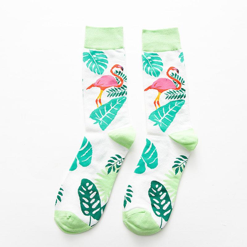 Crane flamingo cotton tube men's socks