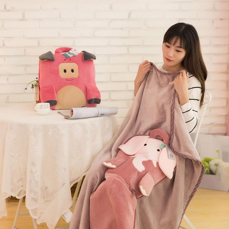 Cartoon pillow blanket plush toy