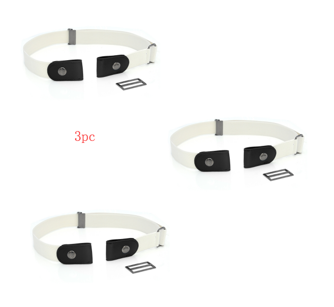 Leather Slim Stretch Invisible Belt Jeans Simple Joker Men and Women Lazy Belt