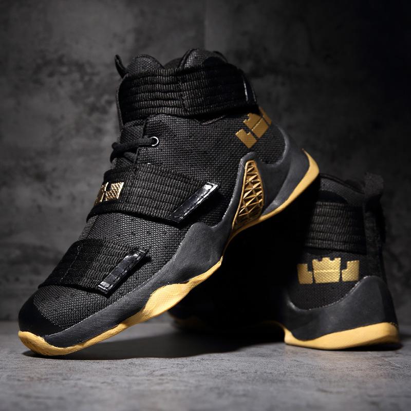 Spring new fashion shock absorption casual basketball shoes men Korean version of the trend non-slip boots sports shoes men