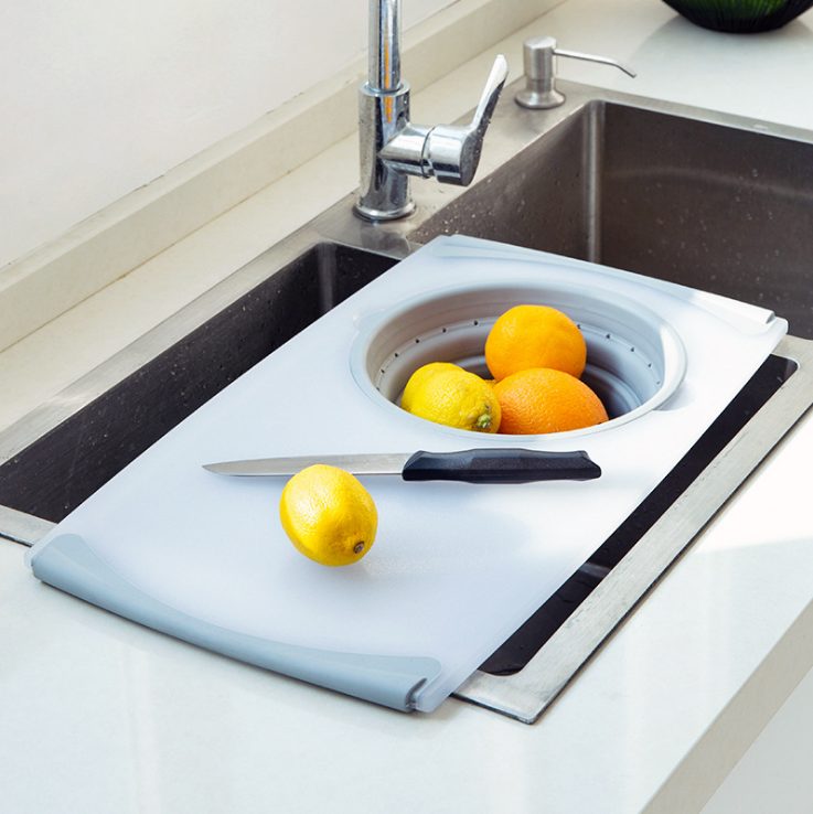 Drain multi-function sink cutting board