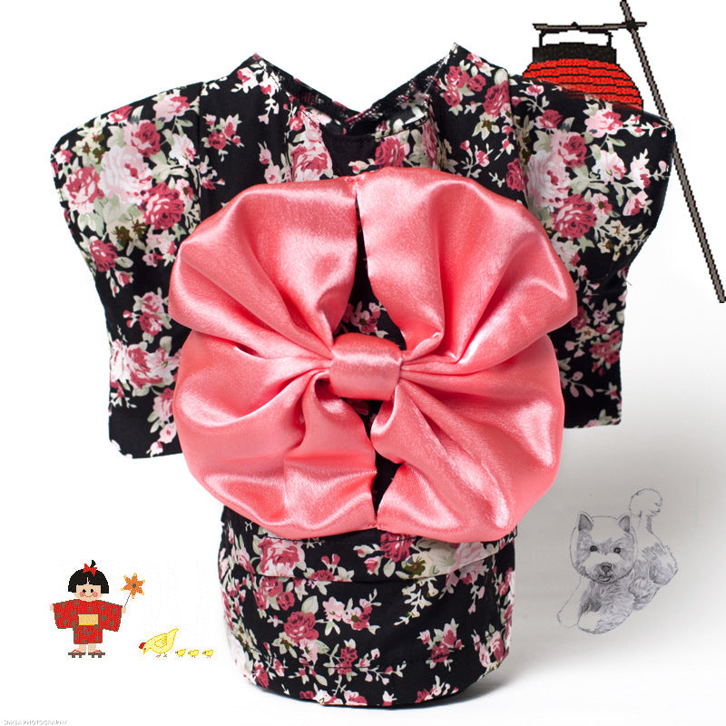 Ropa Perro Kimono Con Moño