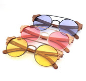 Retro round framed sunglasses