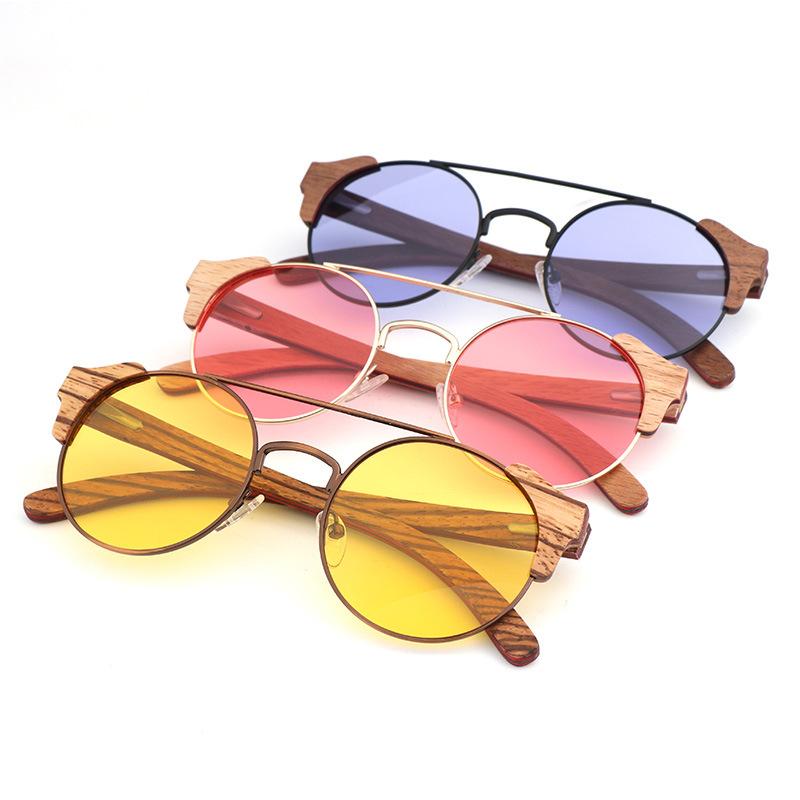 Retro round framed sunglasses