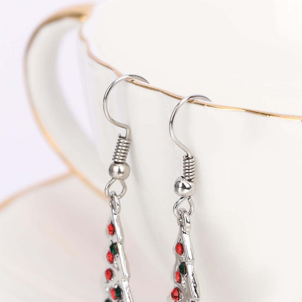 Christmas tree pendant earrings