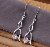 Crystal Spiral Drop Earrings