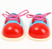 Children's educational wooden shoes laces