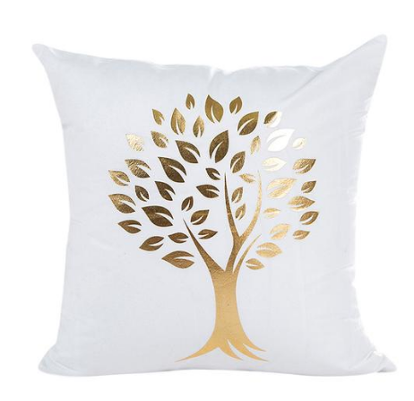 Throw Pillow Case with Gold Foil Accent