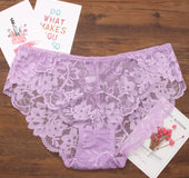 Transparent mesh lace seamless underwear