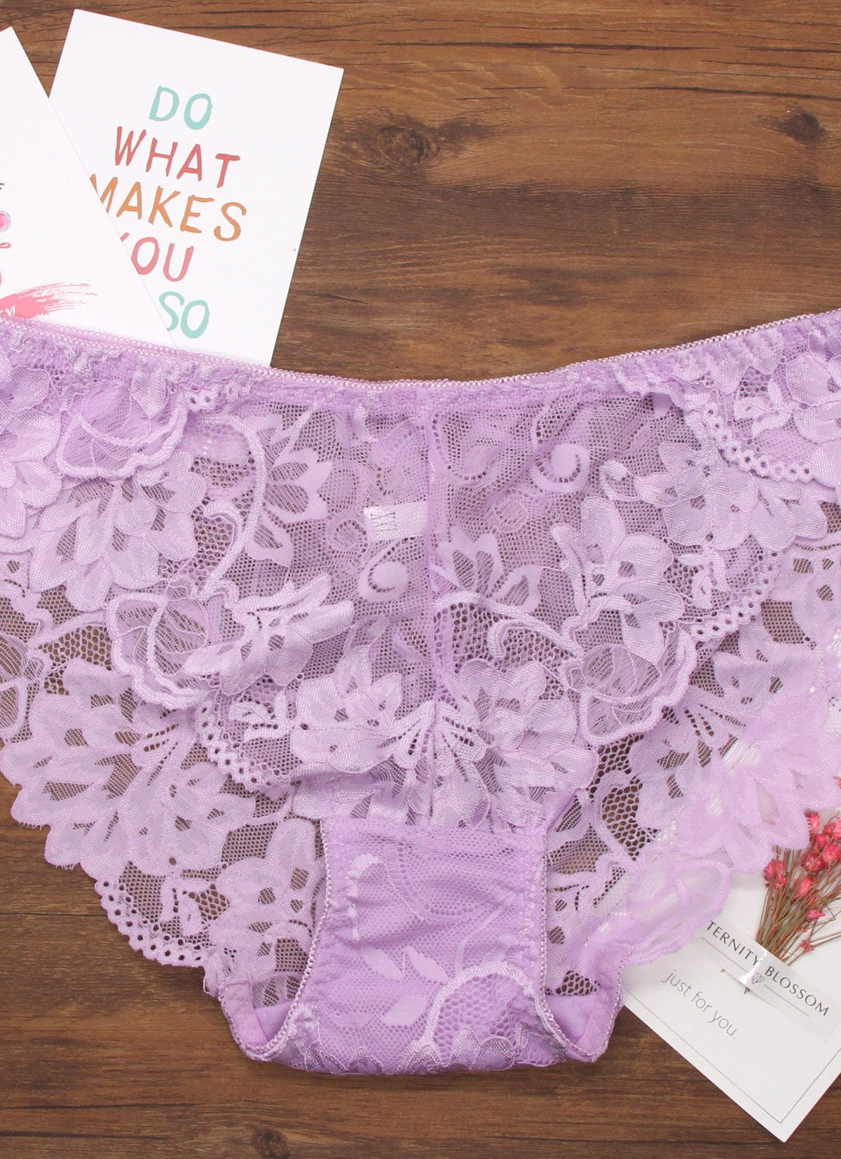 Transparent mesh lace seamless underwear