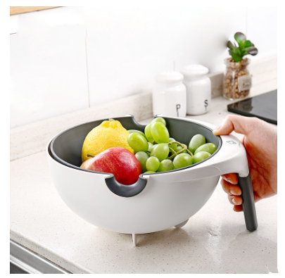Double sink dish drain basket plastic washing basket kitchen washing basket fruit home living room creative fruit plate