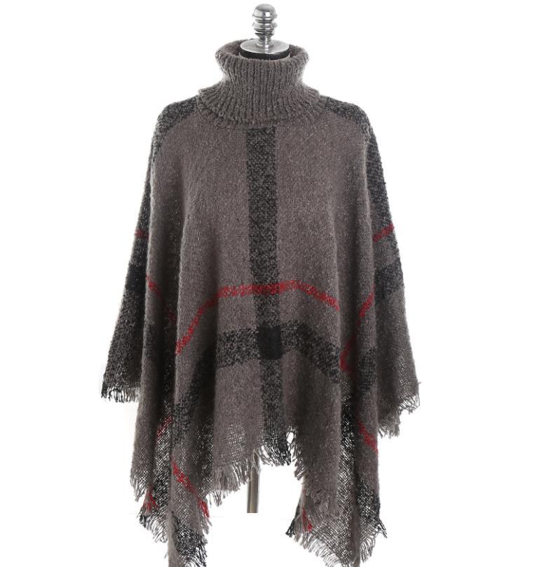 Large plaid imitation cashmere shawl