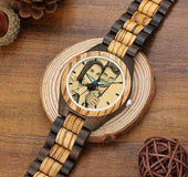 Engraved Wooden Photo Watch