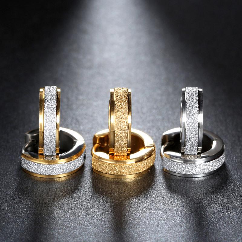 Punk rock of stainless steel small hoop earrings