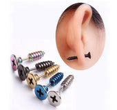 Titanium steel screw earrings