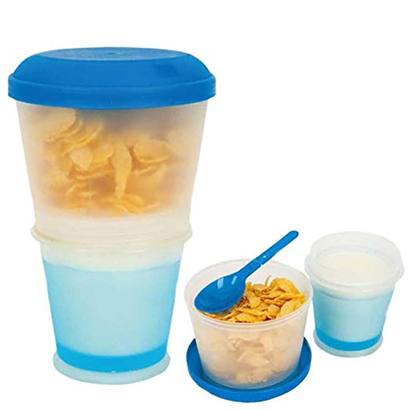 Cereal Portátil Con Cuchara Plegable