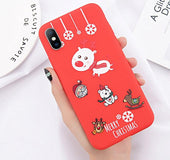 Lov Phone Case For iPhone 6 6s 7 8 Plus X XR XS Max Cute Cartoon Christmas Santa Claus Elk Soft TPU For iPhone 5 5S SE Cover