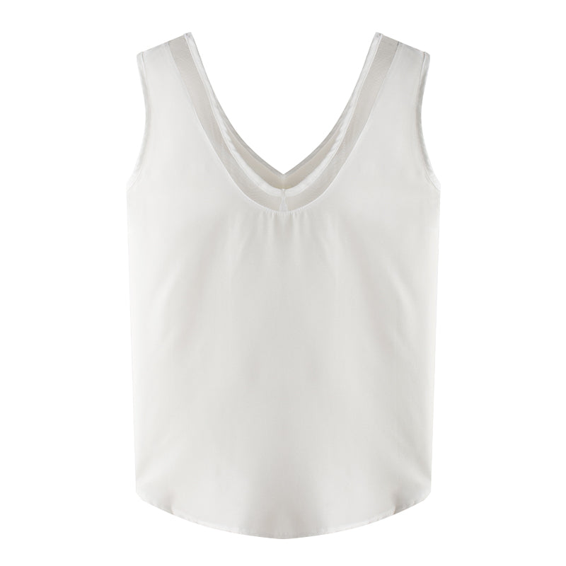 Cuello En V Costura de Malla Talla EUA