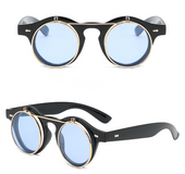 Black Vintage/Retro Round SteamPunk Sunglasses