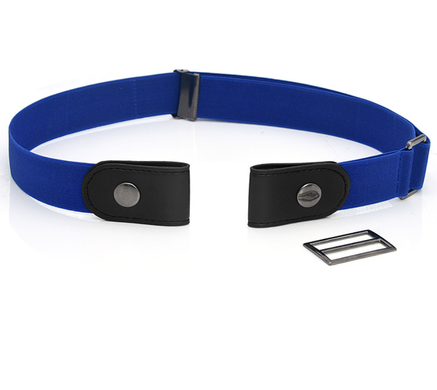 Leather Slim Stretch Invisible Belt Jeans Simple Joker Men and Women Lazy Belt