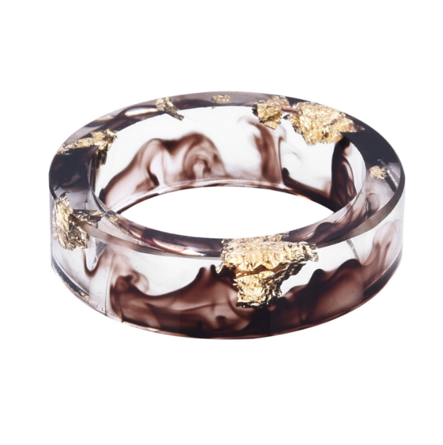 Dried flower resin ring