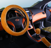 Winter imitation wool car cover plush steering wheel cover